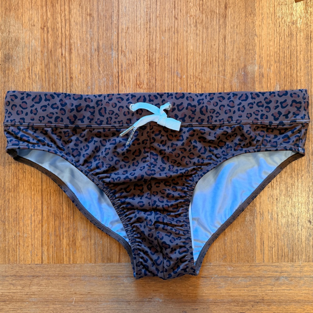Bermies Leopard Print Swim Brief